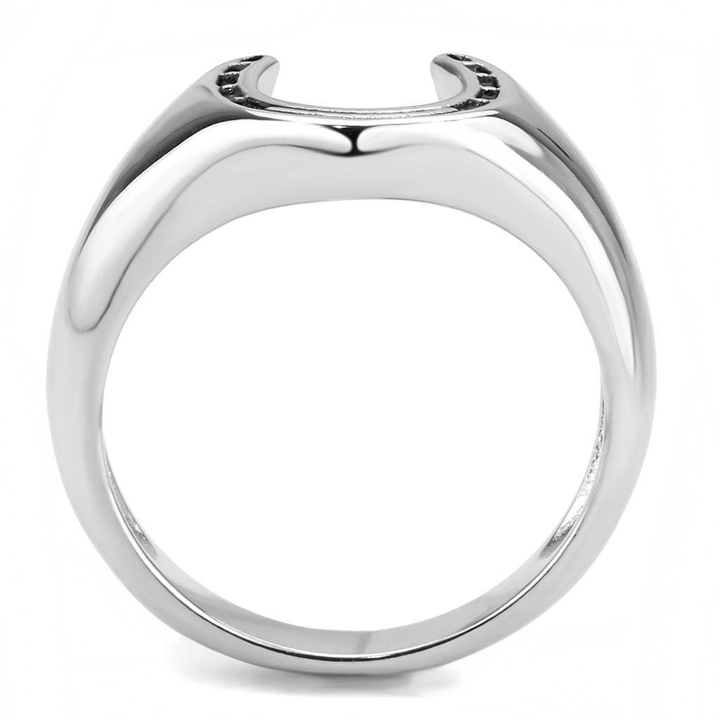 Anillo Color Plata Para Hombres de Acero Inoxidable Herradura Delgada - Jewelry Store by Erik Rayo