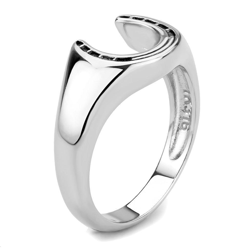 Anillo Color Plata Para Hombres de Acero Inoxidable Herradura Delgada - Jewelry Store by Erik Rayo