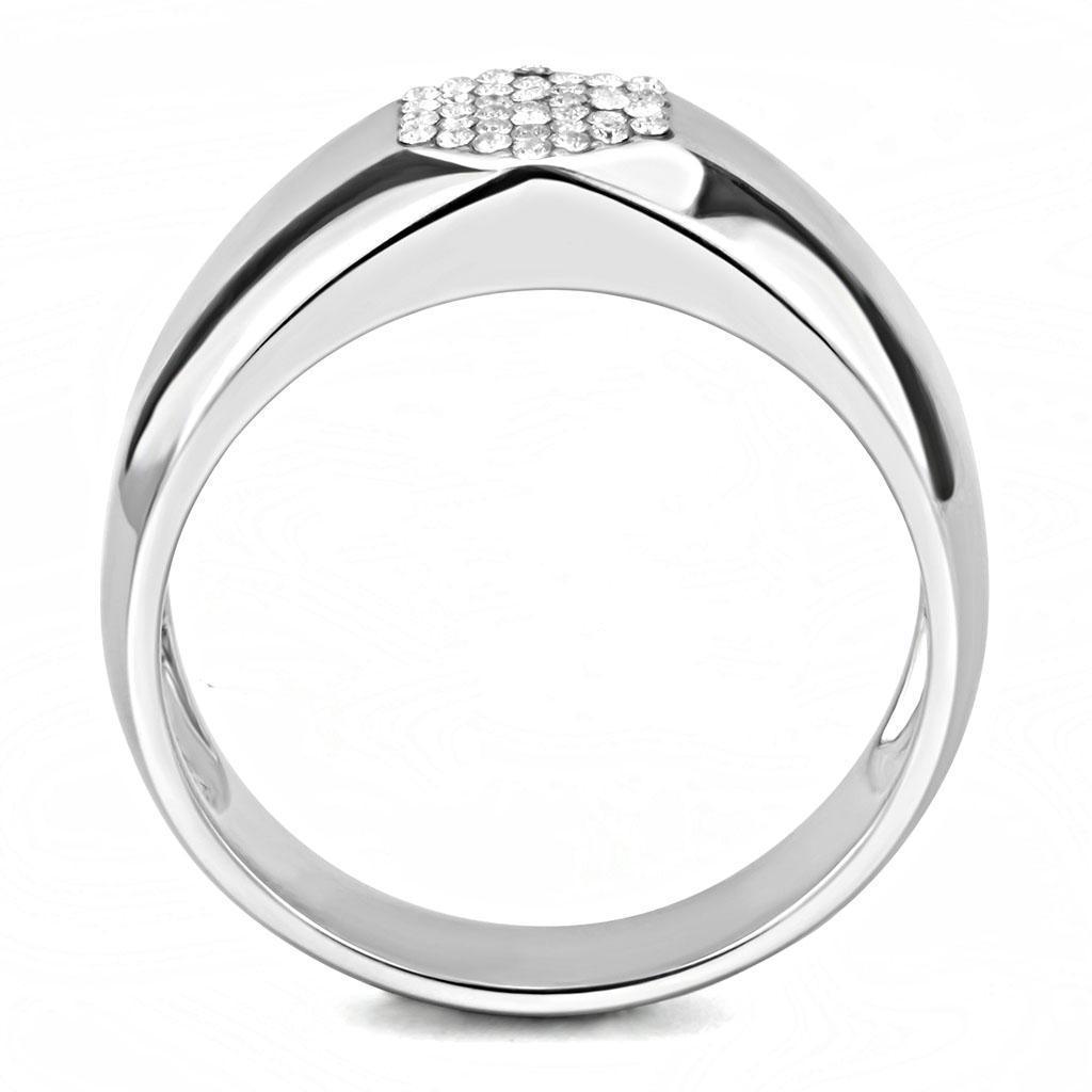 Anillo Color Plata Para Hombres de Acero Inoxidable Hexagono en Diamantes - Jewelry Store by Erik Rayo