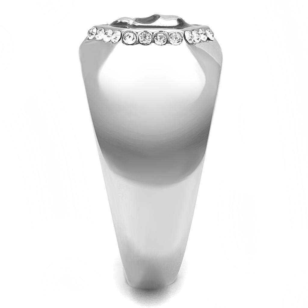 Anillo Color Plata Para Hombres de Acero Inoxidable Hexagono en Onyx con Calabera - Jewelry Store by Erik Rayo