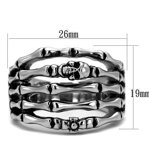 Anillo Color Plata Para Hombres de Acero Inoxidable Huesos y Calaveras - Jewelry Store by Erik Rayo