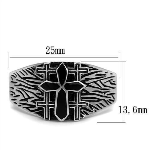Anillo Color Plata Para Hombres de Acero Inoxidable Las Cinco Cruzes - Jewelry Store by Erik Rayo