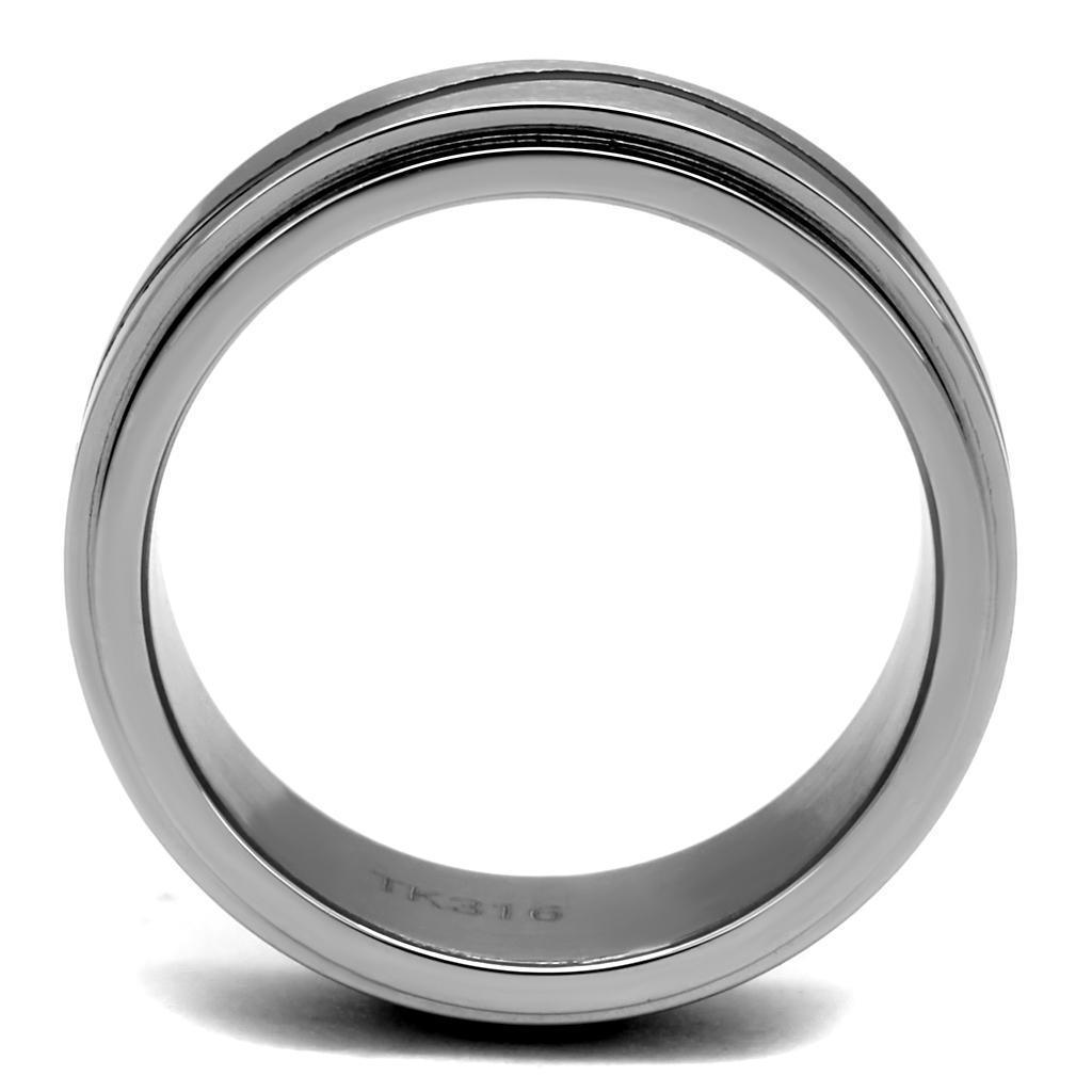 Anillo Color Plata Para Hombres de Acero Inoxidable Linea Montana Negra - Jewelry Store by Erik Rayo