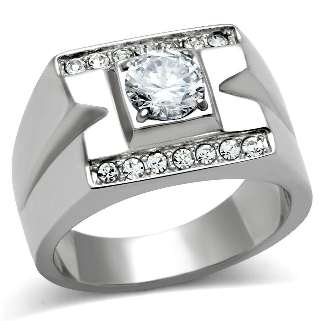 Anillo Color Plata Para Hombres de Acero Inoxidable Linear - Jewelry Store by Erik Rayo