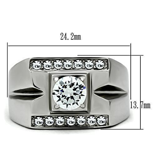 Anillo Color Plata Para Hombres de Acero Inoxidable Linear - Jewelry Store by Erik Rayo