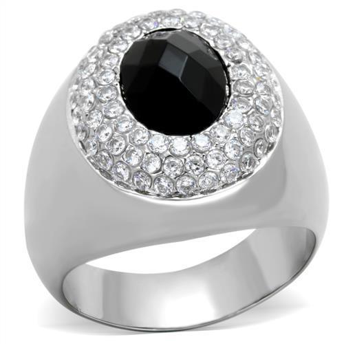 Anillo Color Plata Para Hombres de Acero Inoxidable Lujoso en Zafiro - Jewelry Store by Erik Rayo