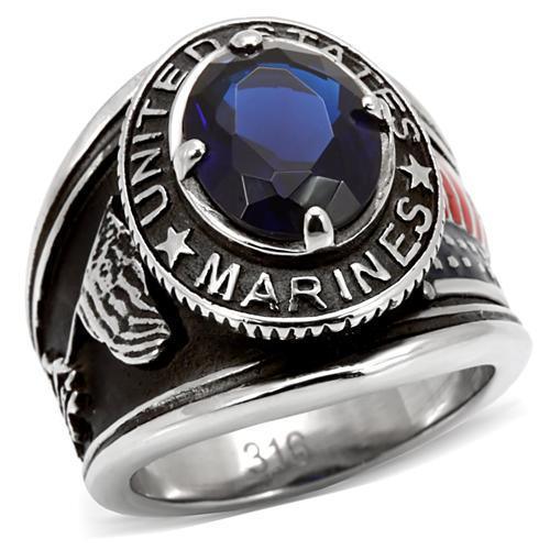 Anillo Color Plata Para Hombres de Acero Inoxidable Marines Military - Jewelry Store by Erik Rayo