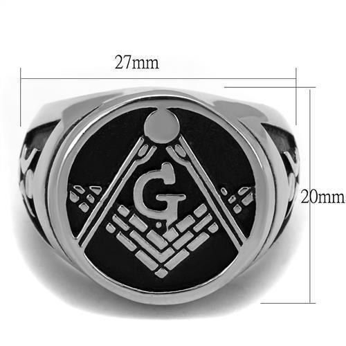 Anillo Color Plata Para Hombres de Acero Inoxidable Masonico Elegante - Jewelry Store by Erik Rayo