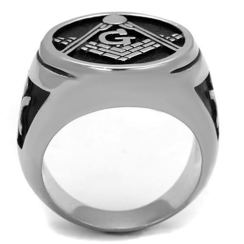 Anillo Color Plata Para Hombres de Acero Inoxidable Masonico Elegante - Jewelry Store by Erik Rayo