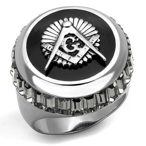 Anillo Color Plata Para Hombres de Acero Inoxidable Masonico Estilo Redondo en Plataforma - Jewelry Store by Erik Rayo