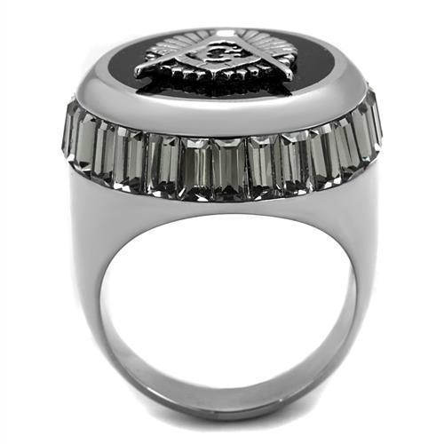 Anillo Color Plata Para Hombres de Acero Inoxidable Masonico Estilo Redondo en Plataforma - Jewelry Store by Erik Rayo