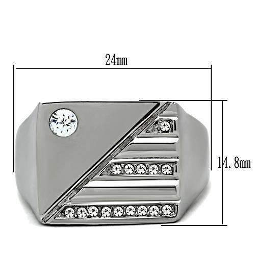 Anillo Color Plata Para Hombres de Acero Inoxidable Mitad - Jewelry Store by Erik Rayo