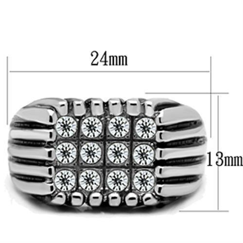 Anillo Color Plata Para Hombres de Acero Inoxidable Montana Plana de Diamantes - Jewelry Store by Erik Rayo