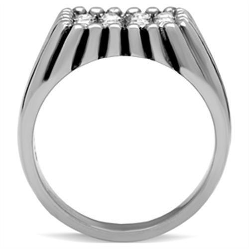 Anillo Color Plata Para Hombres de Acero Inoxidable Montana Plana de Diamantes - Jewelry Store by Erik Rayo