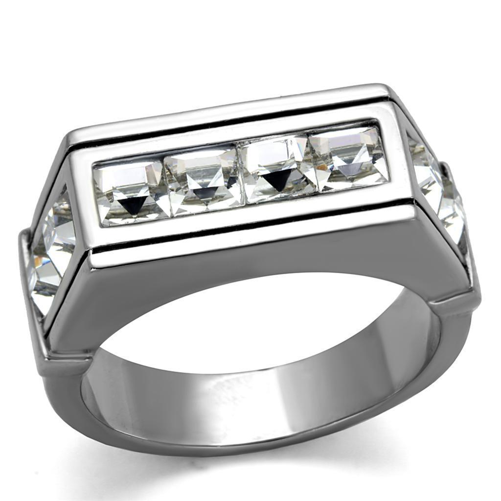 Anillo Color Plata Para Hombres de Acero Inoxidable Ocho Crtes Princesa - Jewelry Store by Erik Rayo