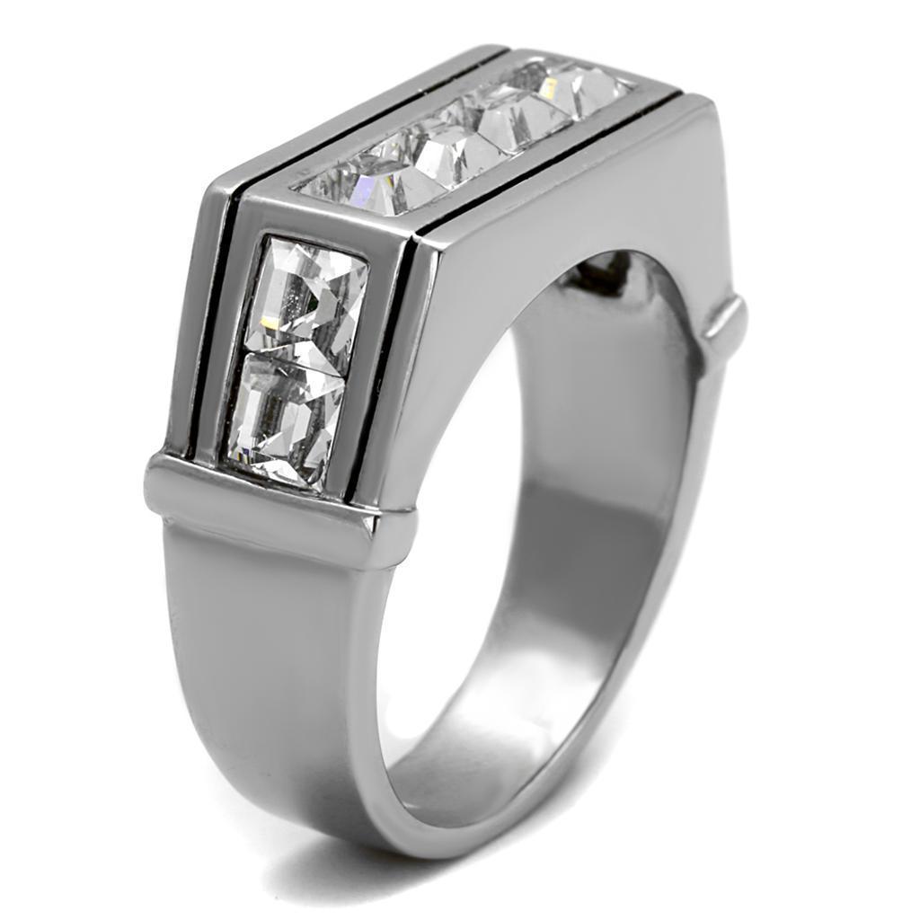 Anillo Color Plata Para Hombres de Acero Inoxidable Ocho Crtes Princesa - Jewelry Store by Erik Rayo