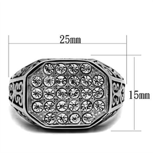 Anillo Color Plata Para Hombres de Acero Inoxidable Octagono Iluminante - Jewelry Store by Erik Rayo