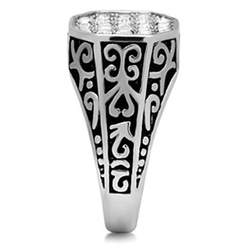Anillo Color Plata Para Hombres de Acero Inoxidable Octagono Iluminante - Jewelry Store by Erik Rayo