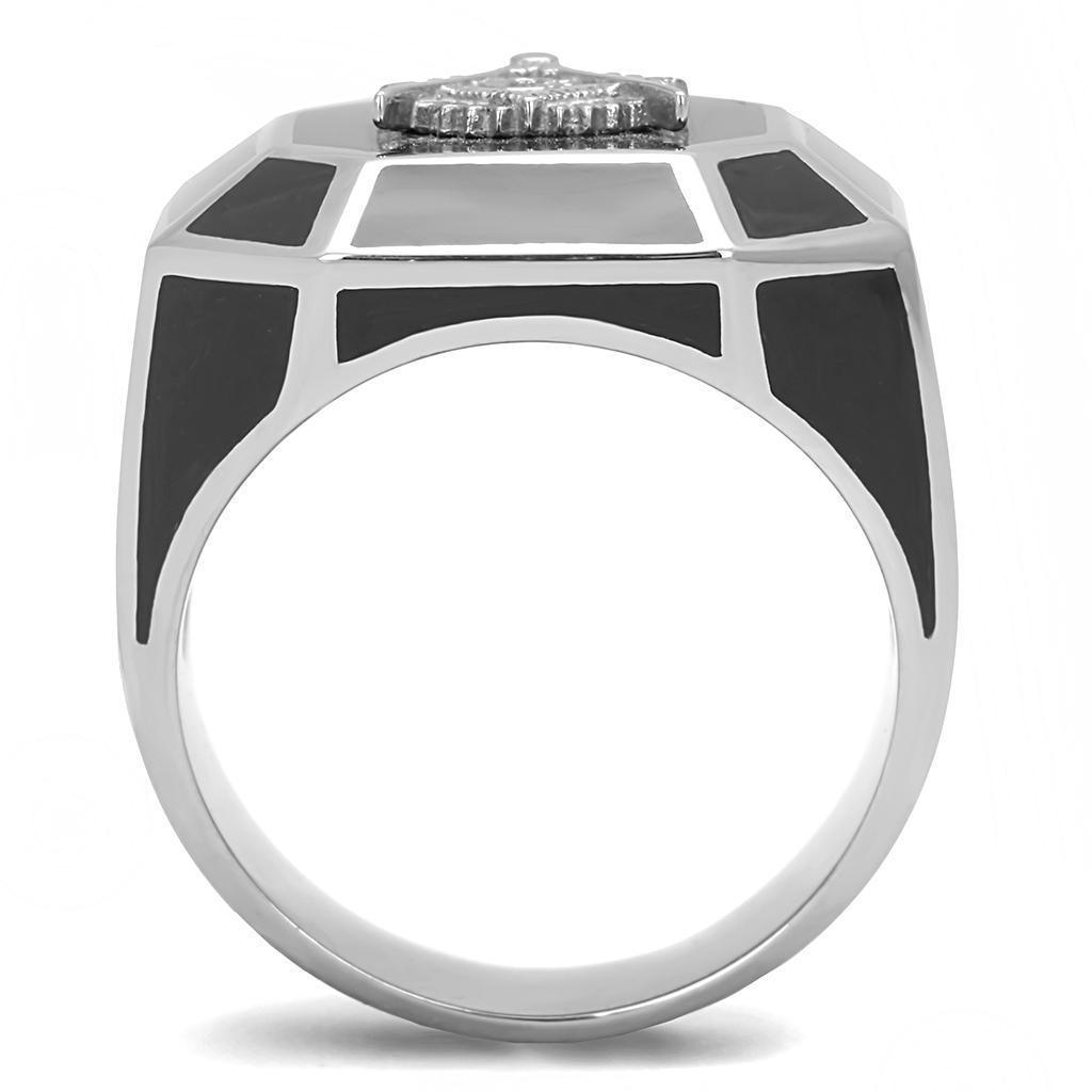 Anillo Color Plata Para Hombres de Acero Inoxidable Octagono Masonico - Jewelry Store by Erik Rayo