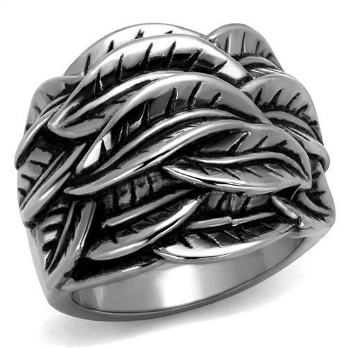 Anillo Color Plata Para Hombres de Acero Inoxidable Ojas de Jungla - Jewelry Store by Erik Rayo