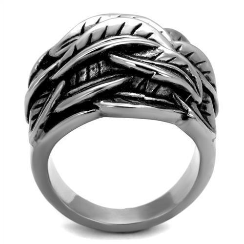 Anillo Color Plata Para Hombres de Acero Inoxidable Ojas de Jungla - Jewelry Store by Erik Rayo