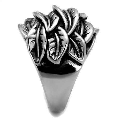 Anillo Color Plata Para Hombres de Acero Inoxidable Ojas de Jungla - Jewelry Store by Erik Rayo
