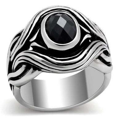 Anillo Color Plata Para Hombres y Ninos de Acero Inoxidable Ojo de Medusa en Onyx - Jewelry Store by Erik Rayo