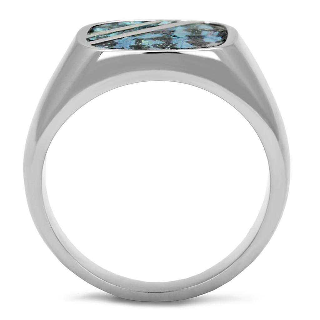 Anillo Color Plata Para Hombres de Acero Inoxidable Olas de Oceano - Jewelry Store by Erik Rayo