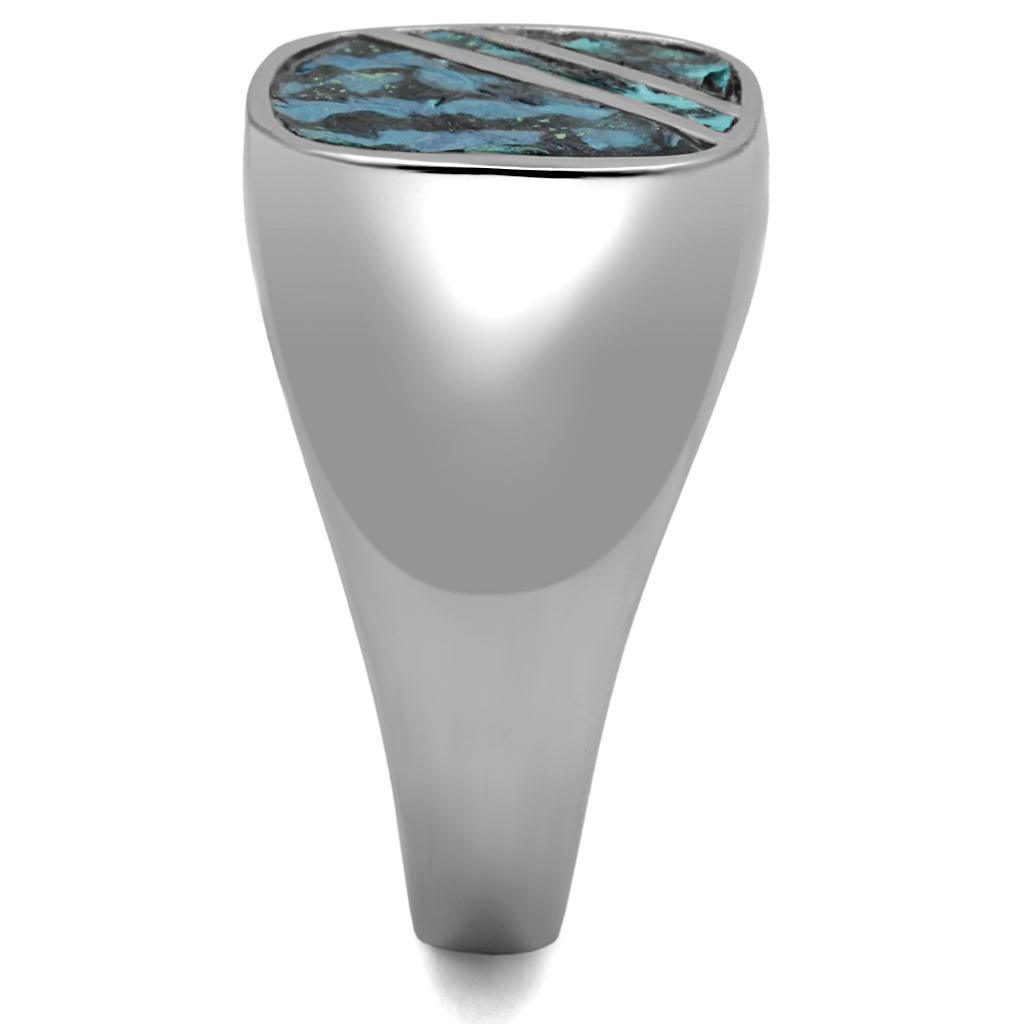 Anillo Color Plata Para Hombres de Acero Inoxidable Olas de Oceano - Jewelry Store by Erik Rayo
