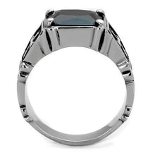 Load image into Gallery viewer, Anillo Color Plata Para Hombres y Ninos de Acero Inoxidable Onyx con Cruz en Lados - Jewelry Store by Erik Rayo
