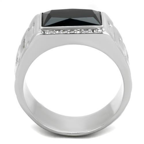 Anillo Color Plata Para Hombres de Acero Inoxidable Onyx Cuadrado Elegante - Jewelry Store by Erik Rayo