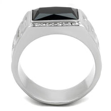 Load image into Gallery viewer, Anillo Color Plata Para Hombres y Ninos de Acero Inoxidable Onyx Cuadrado Elegante - Jewelry Store by Erik Rayo
