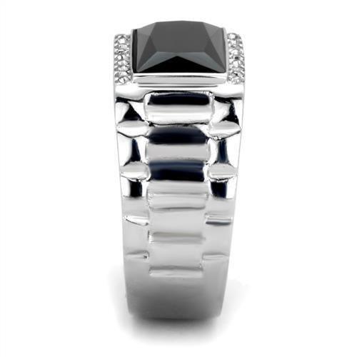 Anillo Color Plata Para Hombres de Acero Inoxidable Onyx Cuadrado Elegante - Jewelry Store by Erik Rayo