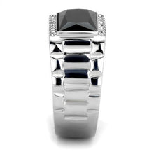 Load image into Gallery viewer, Anillo Color Plata Para Hombres y Ninos de Acero Inoxidable Onyx Cuadrado Elegante - Jewelry Store by Erik Rayo
