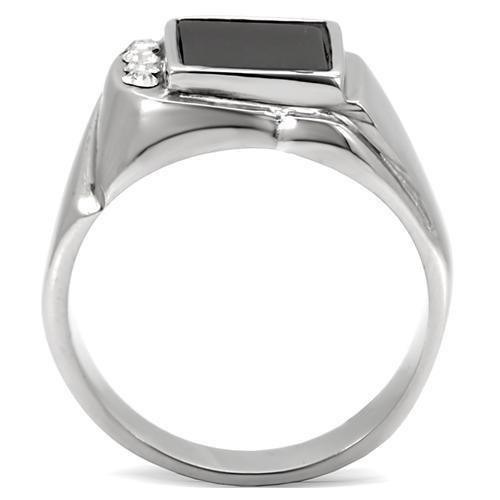 Anillo Color Plata Para Hombres de Acero Inoxidable Onyx Cuadrado - Jewelry Store by Erik Rayo