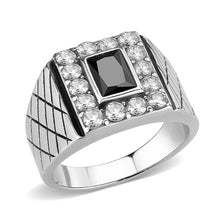 Load image into Gallery viewer, Anillo Color Plata Para Hombres de Acero Inoxidable Onyx Cuadrado Italiano - Jewelry Store by Erik Rayo
