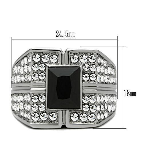 Anillo Color Plata Para Hombres de Acero Inoxidable Onyx de Rey - Jewelry Store by Erik Rayo