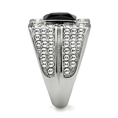 Anillo Color Plata Para Hombres de Acero Inoxidable Onyx de Rey - Jewelry Store by Erik Rayo