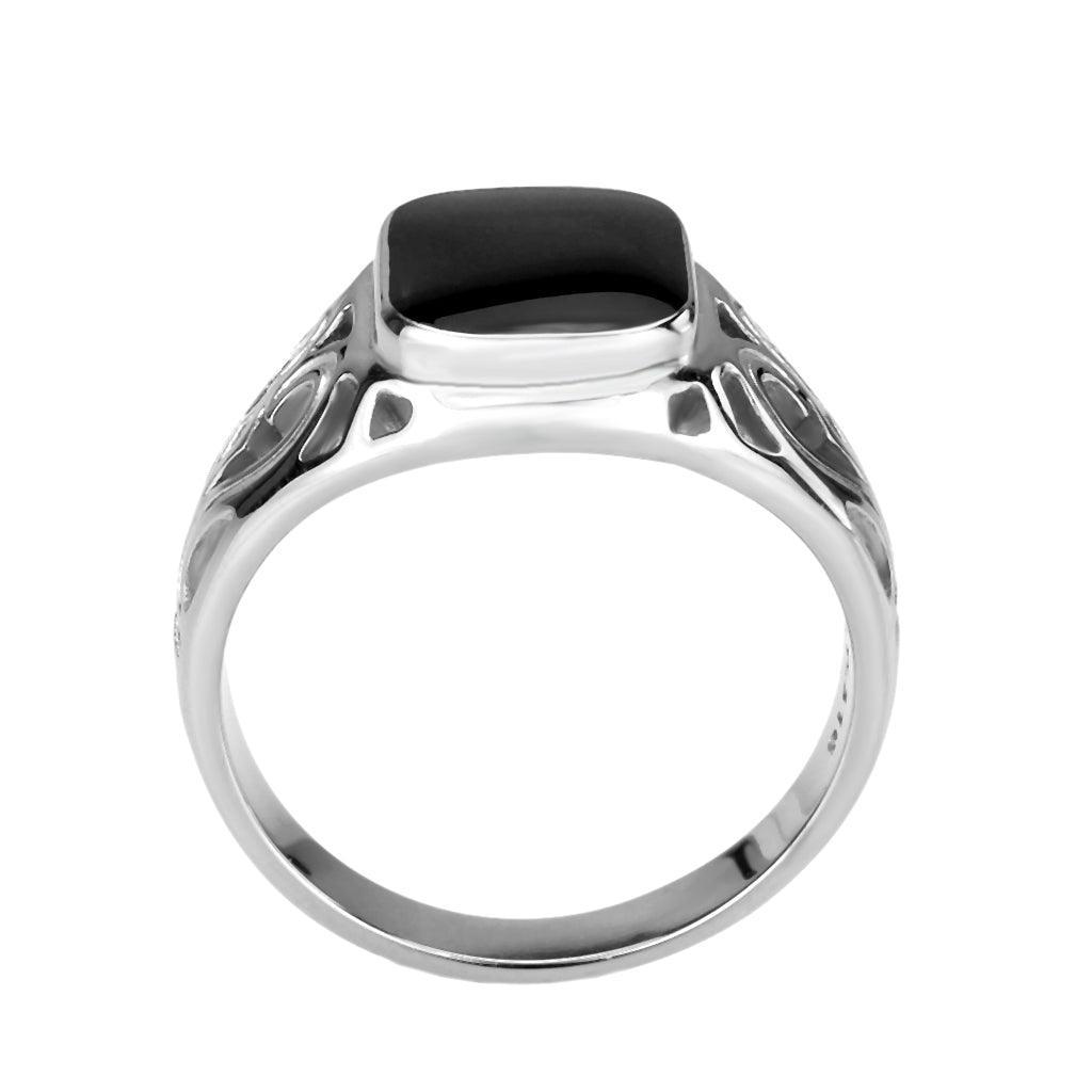 Anillo Color Plata Para Hombres de Acero Inoxidable Onyx de Reyes - Jewelry Store by Erik Rayo