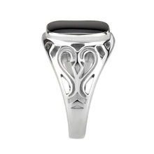 Load image into Gallery viewer, Anillo Color Plata Para Hombres de Acero Inoxidable Onyx de Reyes - Jewelry Store by Erik Rayo
