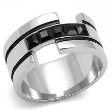 Load image into Gallery viewer, Anillo Color Plata Para Hombres y Ninos de Acero Inoxidable Onyx Descontinuado - Jewelry Store by Erik Rayo
