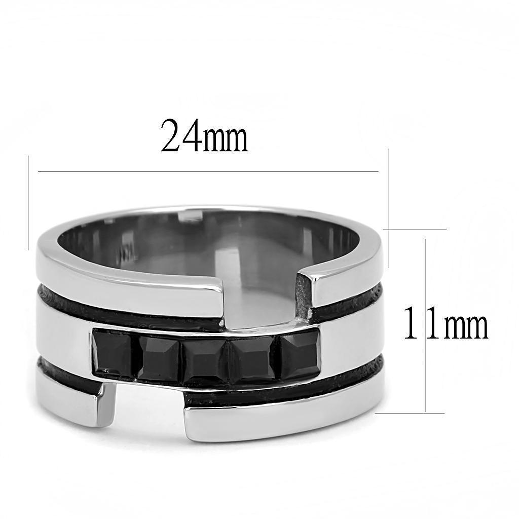 Anillo Color Plata Para Hombres de Acero Inoxidable Onyx Descontinuado - Jewelry Store by Erik Rayo