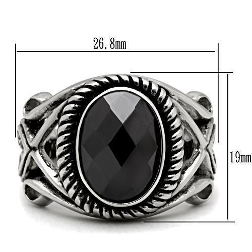 Anillo Color Plata Para Hombres de Acero Inoxidable Onyx Diseno Futurista - Jewelry Store by Erik Rayo