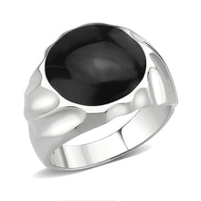 Load image into Gallery viewer, Anillo Color Plata Para Hombres de Acero Inoxidable Onyx en Espiral Redondo - Jewelry Store by Erik Rayo
