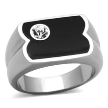 Load image into Gallery viewer, Anillo Color Plata Para Hombres y Ninos de Acero Inoxidable Onyx Futurista - Jewelry Store by Erik Rayo
