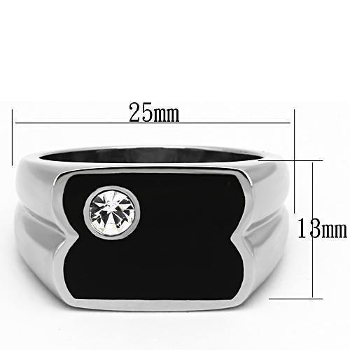 Anillo Color Plata Para Hombres de Acero Inoxidable Onyx Futurista - Jewelry Store by Erik Rayo