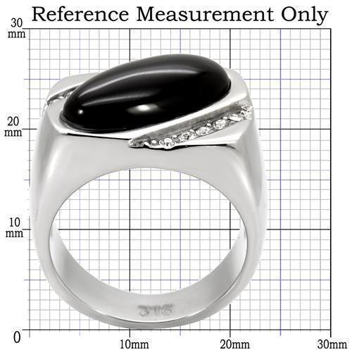 Anillo Color Plata Para Hombres de Acero Inoxidable Onyx Ovalado - Jewelry Store by Erik Rayo
