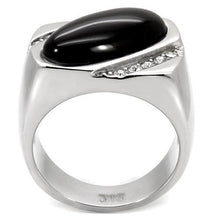 Load image into Gallery viewer, Anillo Color Plata Para Hombres y Ninos de Acero Inoxidable Onyx Ovalado - Jewelry Store by Erik Rayo
