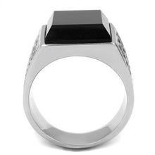 Load image into Gallery viewer, Anillo Color Plata Para Hombres y Ninos de Acero Inoxidable Onyx Rectangular Patron Egipcio - Jewelry Store by Erik Rayo
