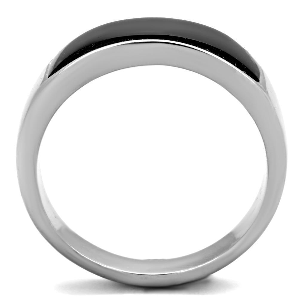 Anillo Color Plata Para Hombres de Acero Inoxidable Onyx Tallado - Jewelry Store by Erik Rayo